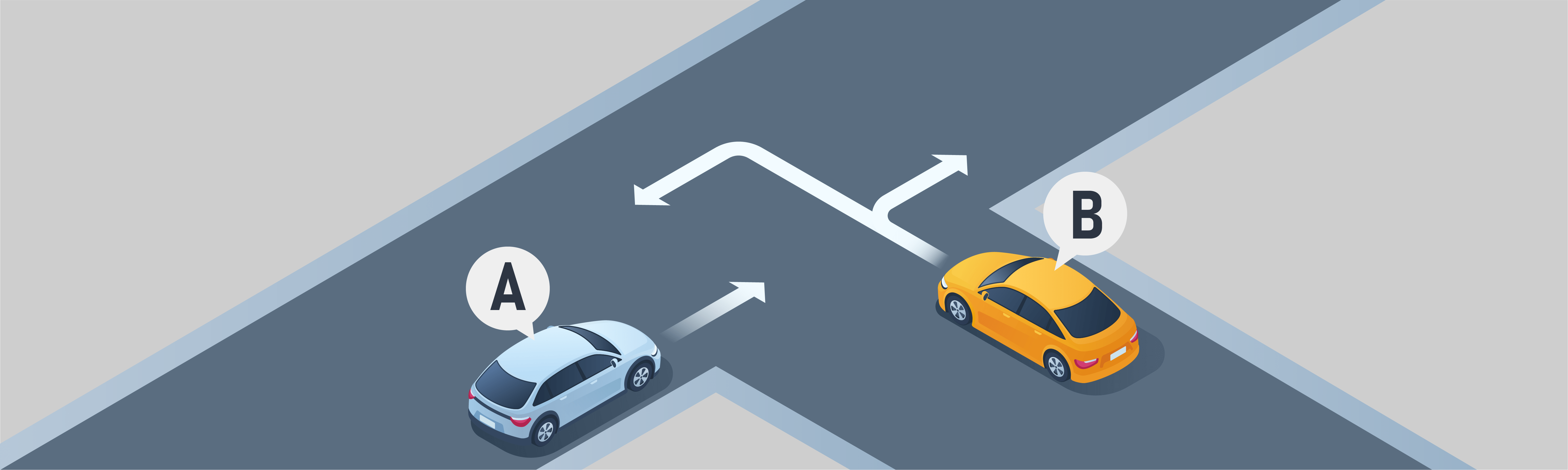 Intersections - Who must yield the right-of-way to the other in the situation below?