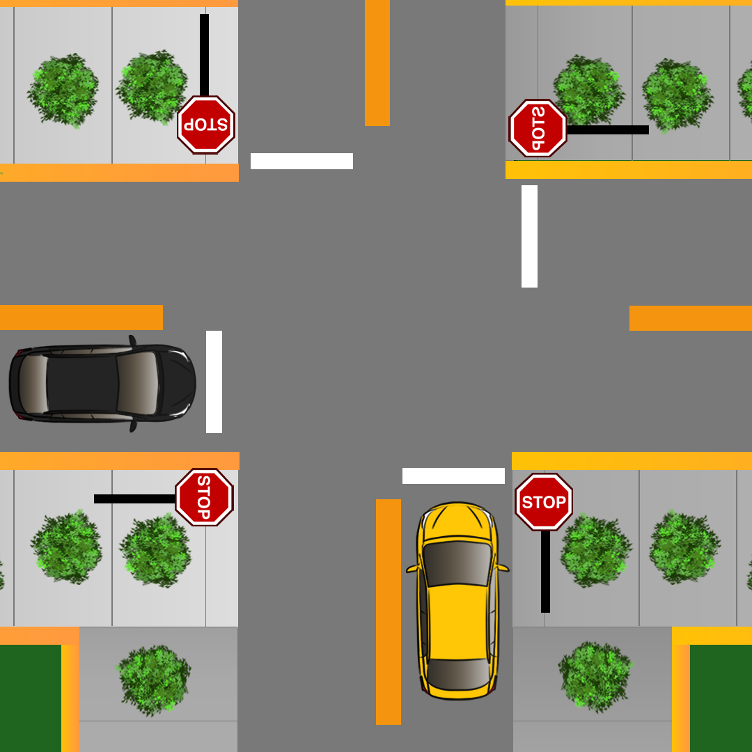 Who should yield the right-of-way if there are two or more vehicles entering a three or four way intersection with stop signs? - Who should yield the right-of-way if there are two or more vehicles entering a three or four way intersection with stop signs?