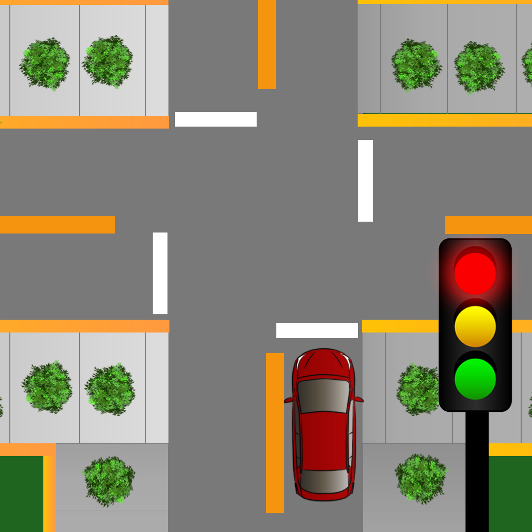 manitoba car - If you're planning on driving straight through an intersection but you are currently at a red light, what do you have to do?