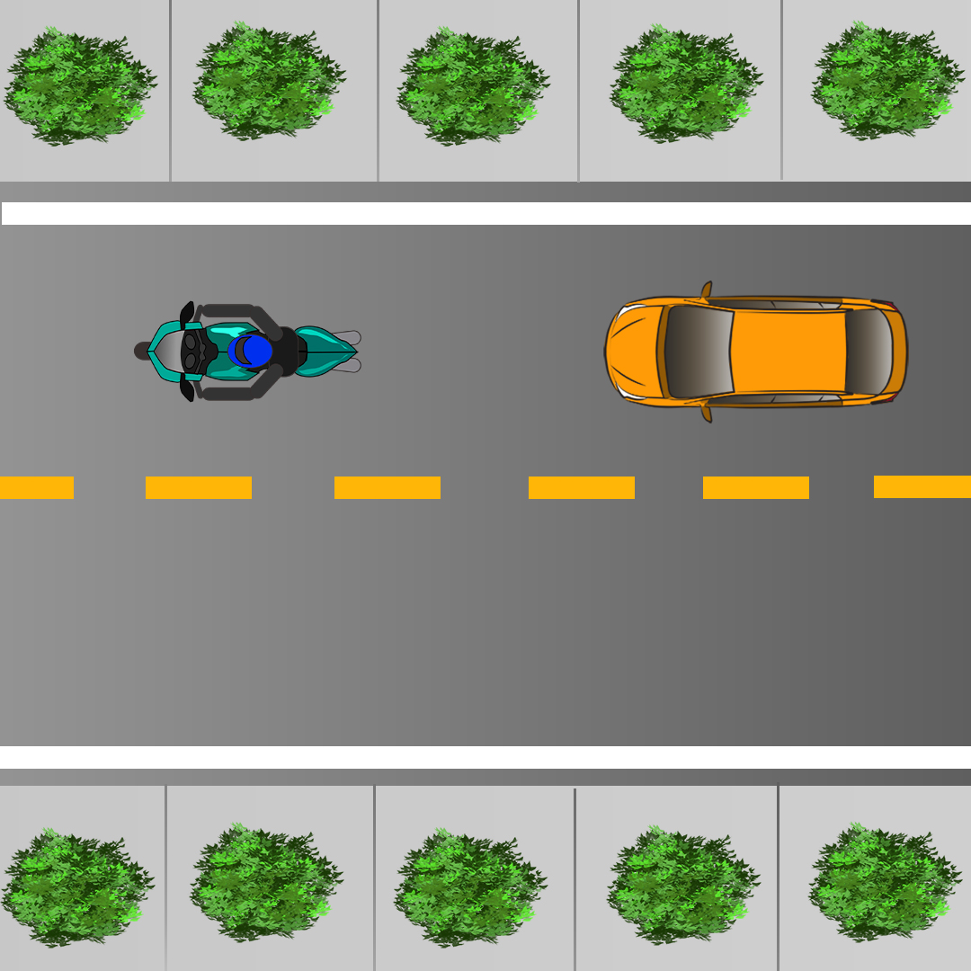 What should happen to your following distance when you are following a motorcycle instead of a car? - What should happen to your following distance when you are following a motorcycle instead of a car?