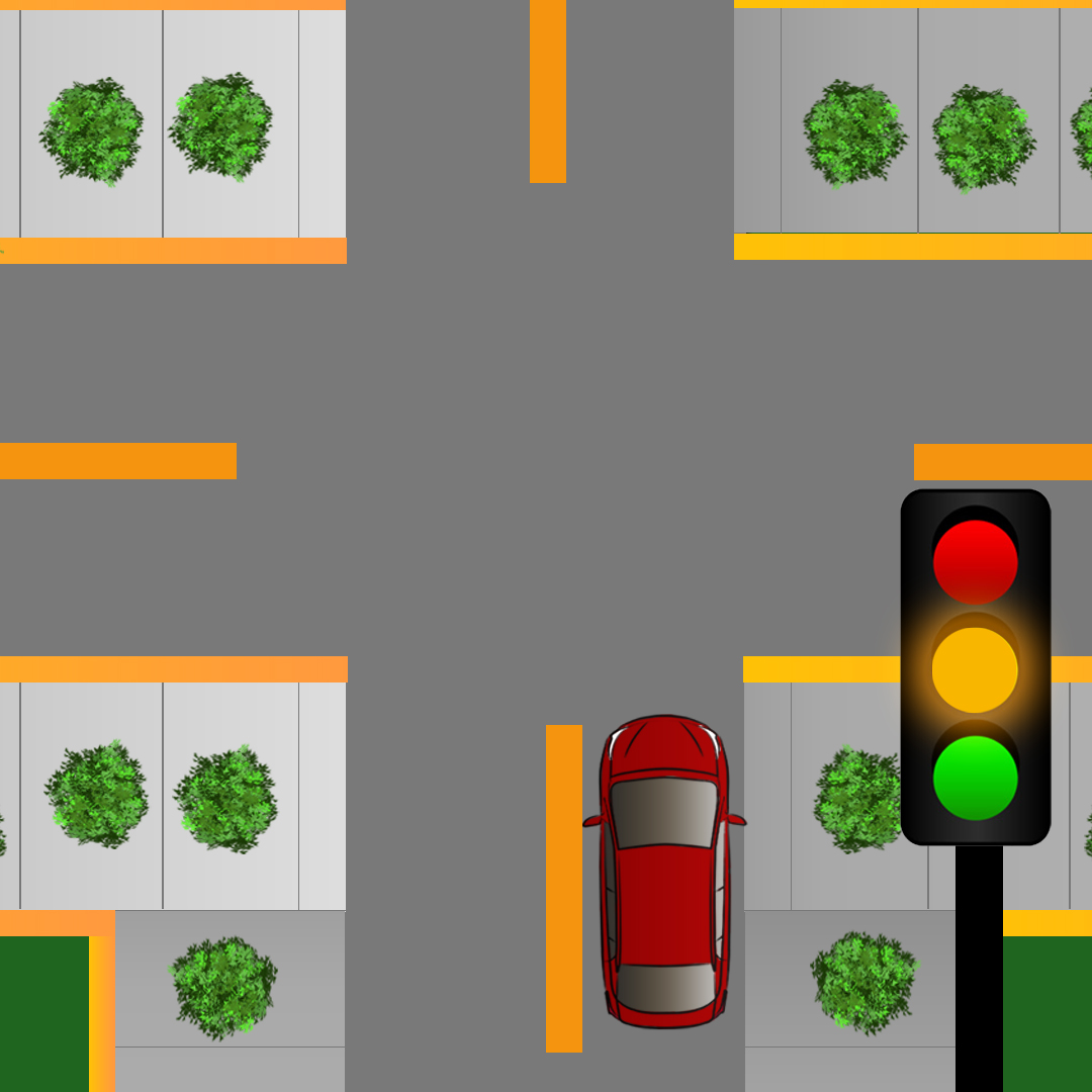 Test 7 - What do you need to do if you're driving toward an intersection and the light turns yellow?