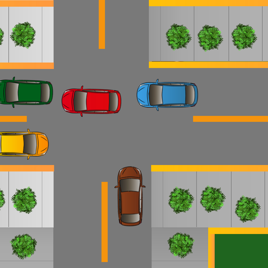 Test 7 - What should you if you approach an intersection and see it blocked with traffic?