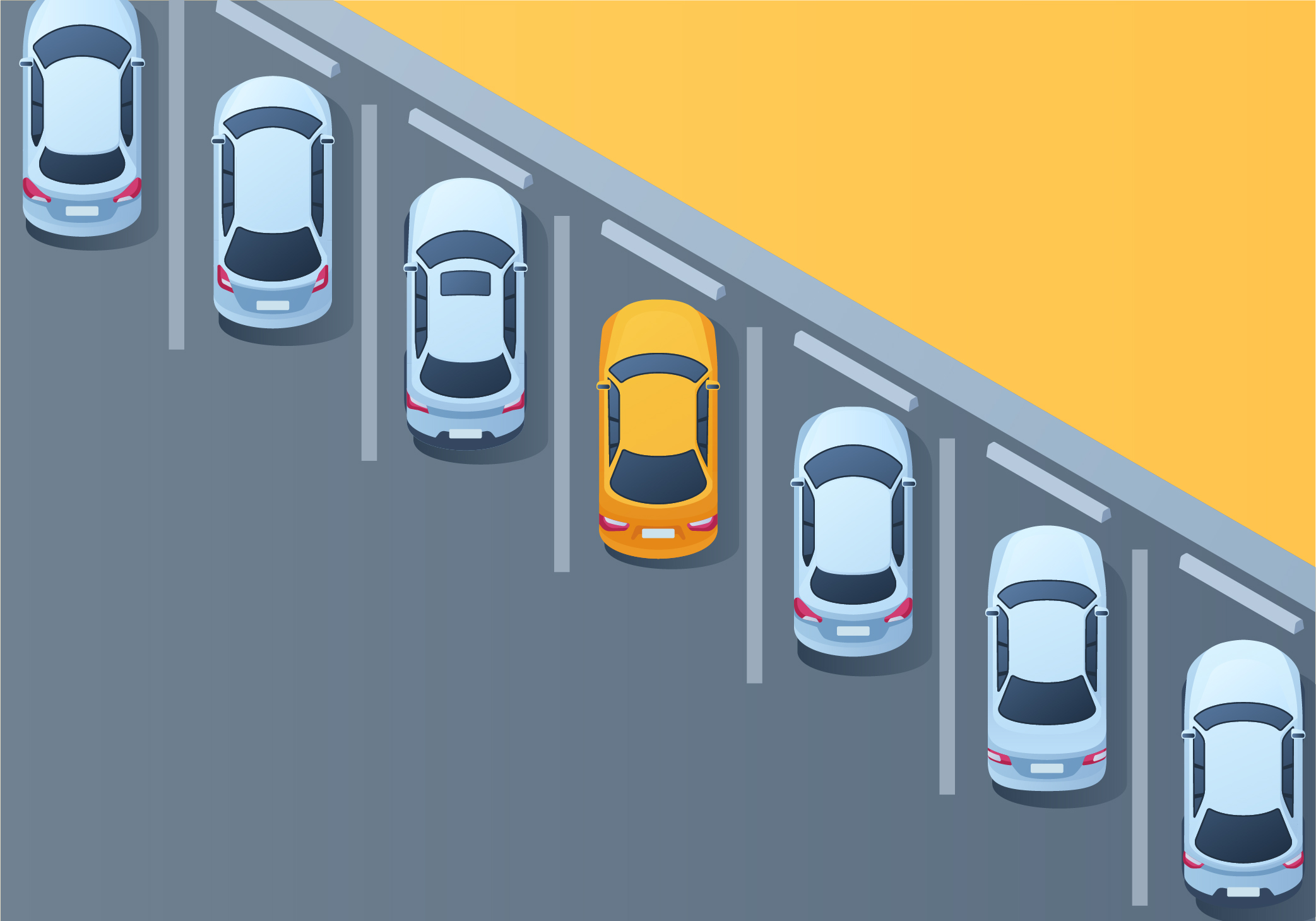 The Basics Of Driving - What should you be sure of when positioning your vehicle in an angled parking space?