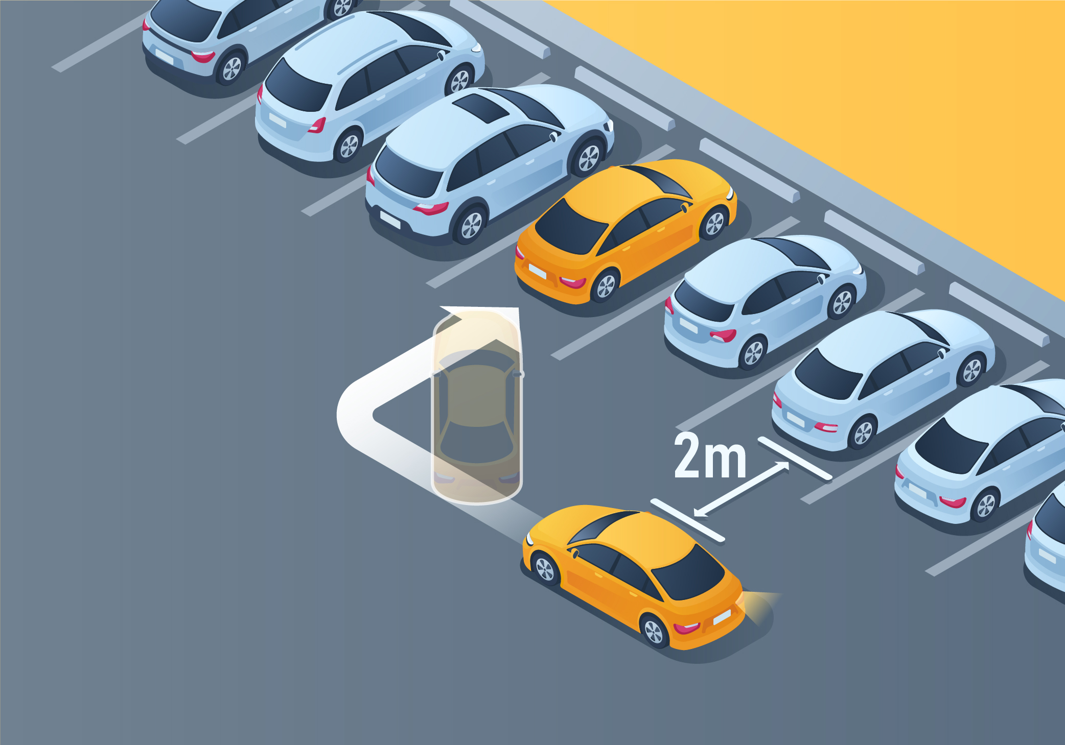 How should you move your vehicle into a perpendicular parking space to your right? - How should you move your vehicle into a perpendicular parking space to your right?