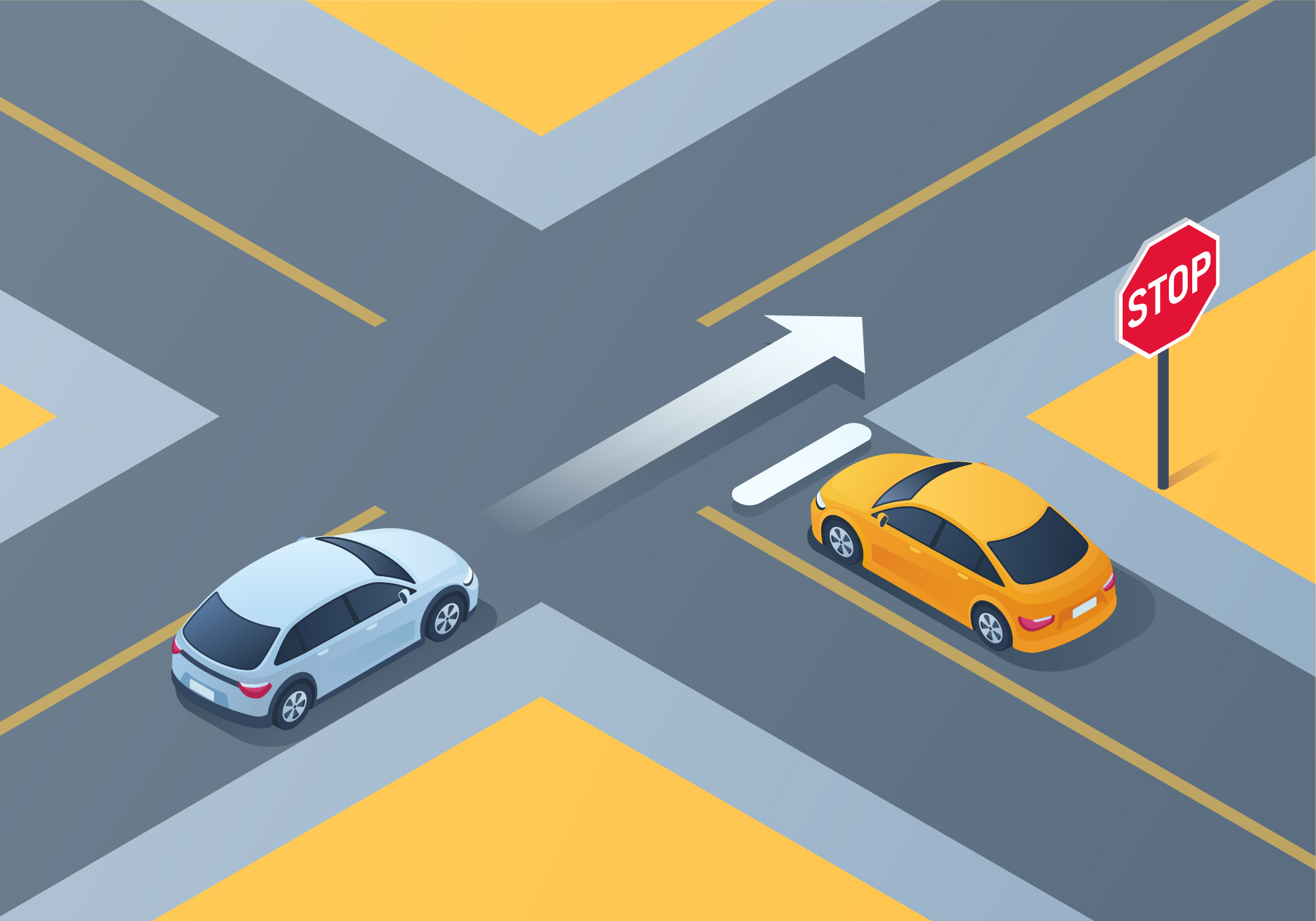 Intersections and Turns - Where should you bring your vehicle to a stop on a road with a marked stop line?