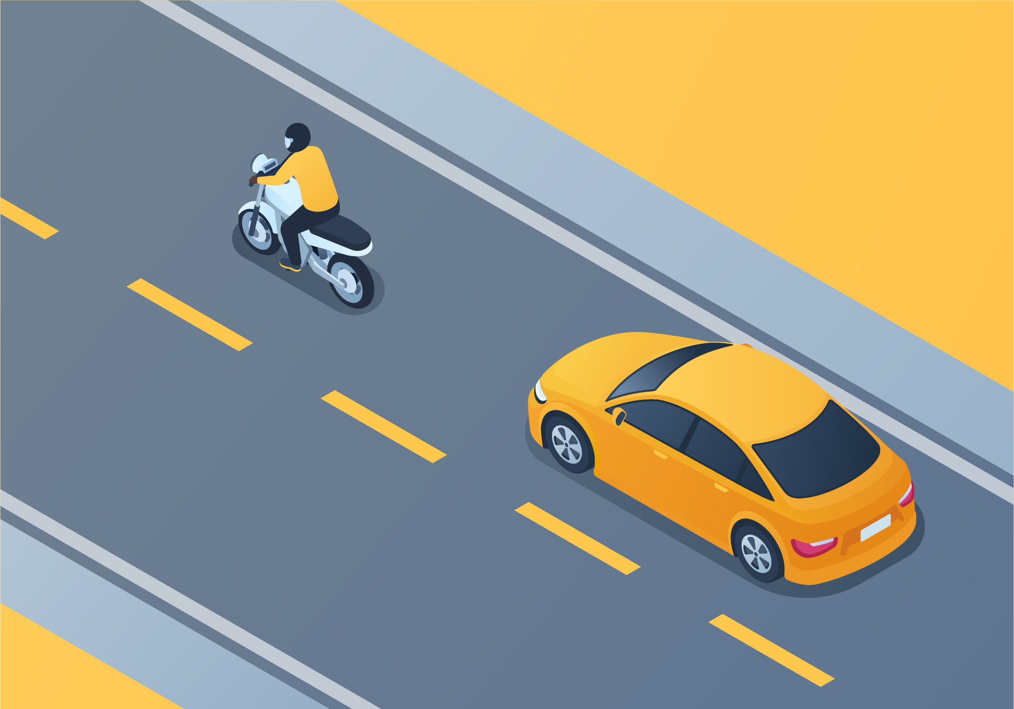 ontario car - Motorcycles or mopeds often leave empty spaces on the right and right sides of their lane, what should you do with these empty spaces?