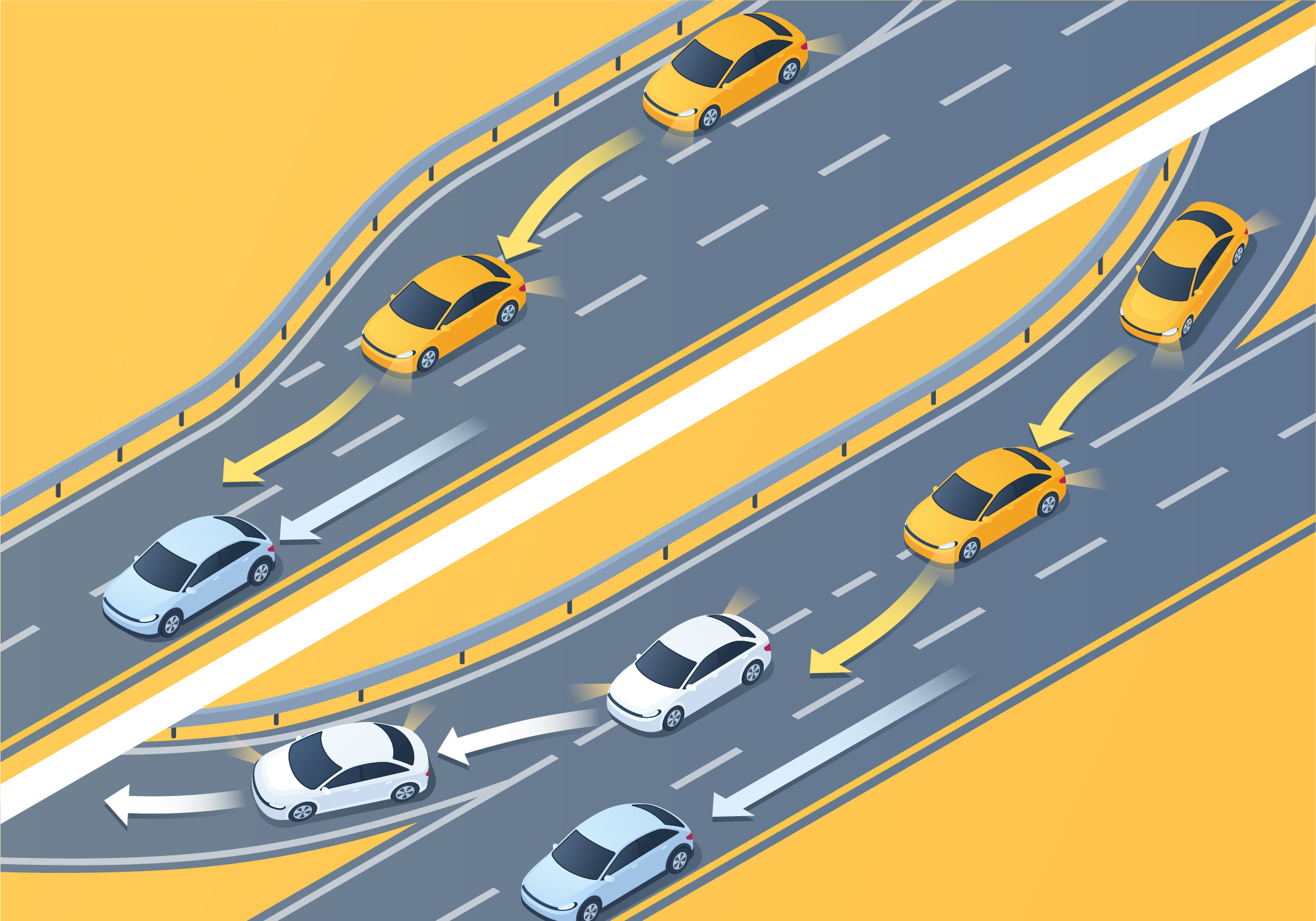 Traffic lights & pavement markings - Broken lines that are wider and closer together than regular broken lines are called continuity lines. When you see continuity lines on your left side, it generally means: