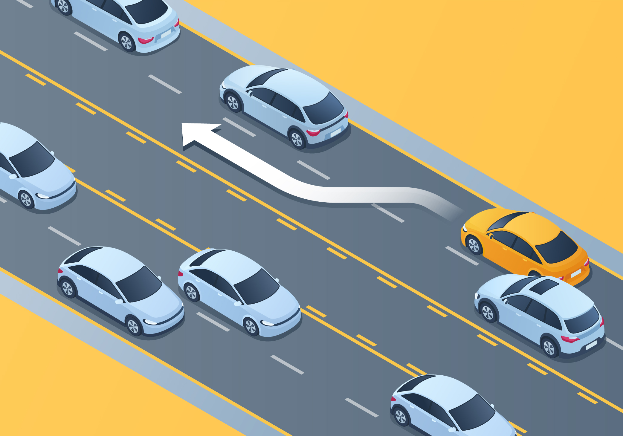 Changing positions - When the driver of another vehicle is about to overtake and pass your vehicle, you must: