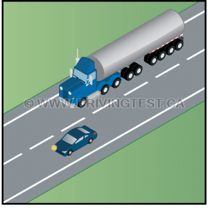 If you're passing a truck, at what point can you move back into its lane? - If you're passing a truck, at what point can you move back into its lane?