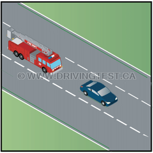 What should you do if you're driving in the middle lane of a 3 lane street and you see an emergency vehicle with sirens and lights on approaching? - What should you do if you're driving in the middle lane of a 3 lane street and you see an emergency vehicle with sirens and lights on approaching?