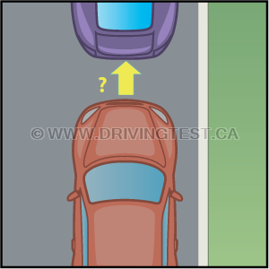 Test 1 - About what distance away from the car in front of you should your front bumper be while parallel parking?