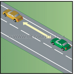 Test 3 - To set your following distance, you could allow one car's length of space for how much speed?