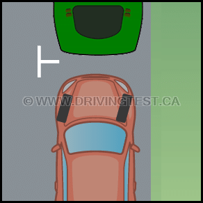 Test 3 - In what direction should your wheels point when parking on a downhill angle?