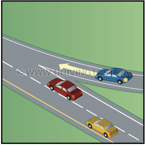 How should you enter traffic while using an acceleration lane to get on a highway? - How should you enter traffic while using an acceleration lane to get on a highway?