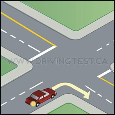 Test 3 - What should you do if you are turning rights from one two-lane road onto another?