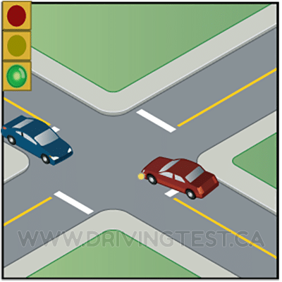 quebec car - Who do you have to yield the right-of-way to when turning left?