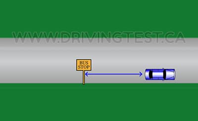 Test 3 - What is the minimum distance away from a bus stop you can park?