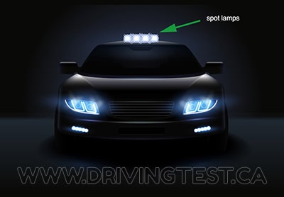 When you are within what distance of another vehicle do you need to turn off your spot lamps? - When you are within what distance of another vehicle do you need to turn off your spot lamps?