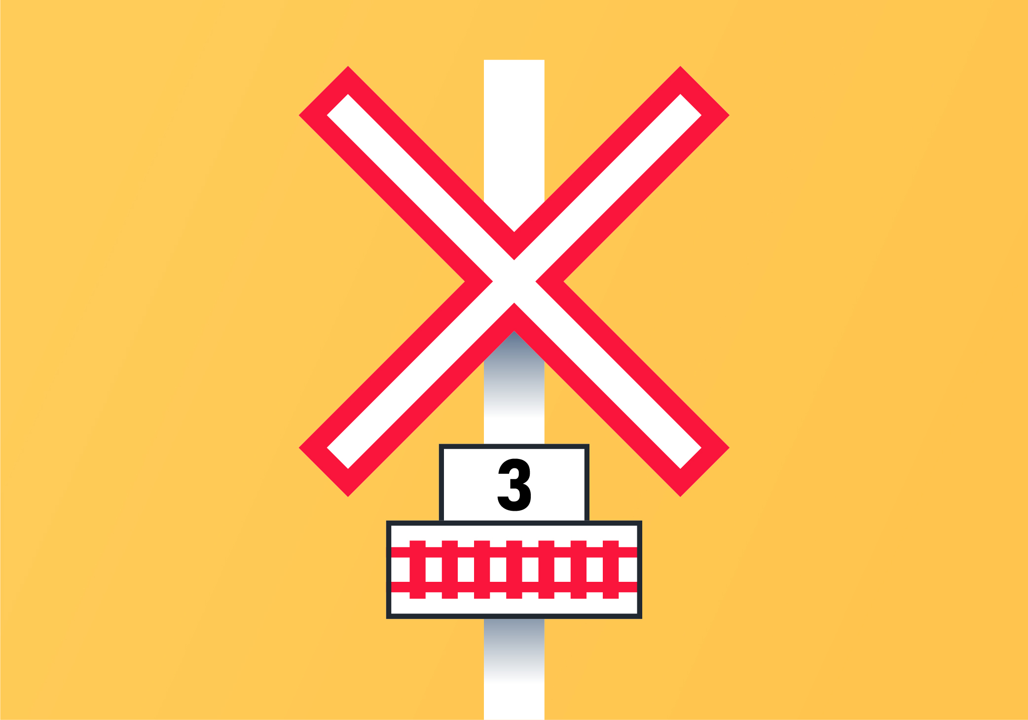 Riding Under Particular Conditions - What sign indicates railway crossings on public roads in Ontario?