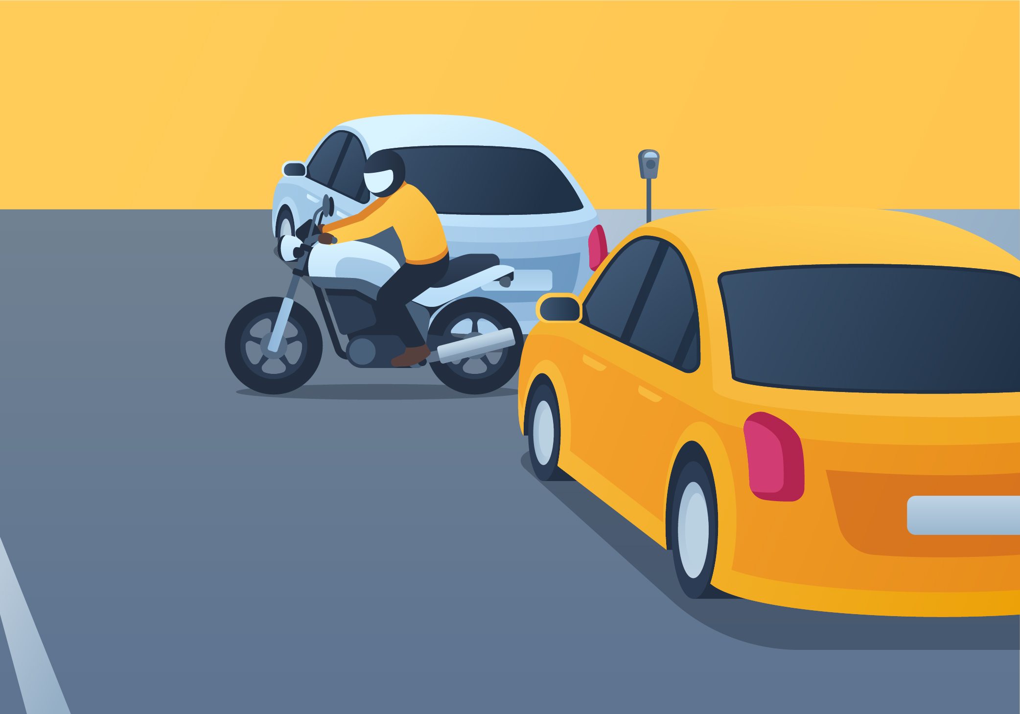 Driving Test Canada - Motorbike Riding in Traffic - How should you join the traffic when you are stopped or parked at the side of the road?